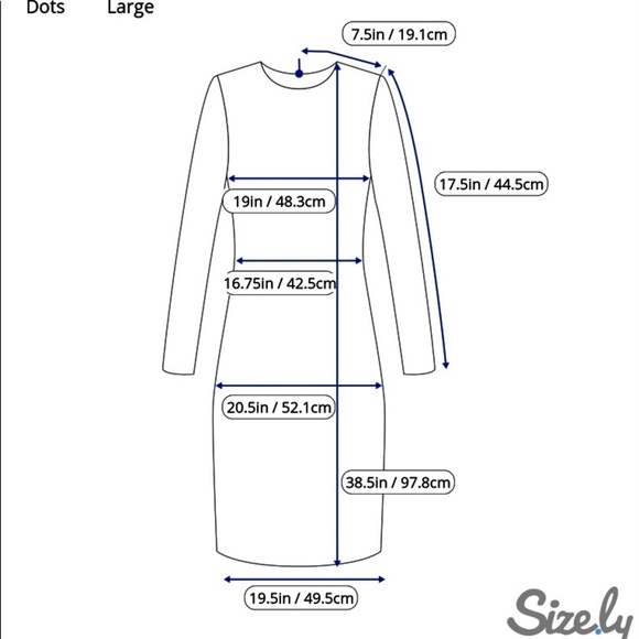 Dots Women’s Knit Midi Sheath Dress L 3/4 Sleeves - Picture 16 of 16